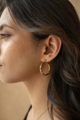 Twisted Gold Hoop Earrings