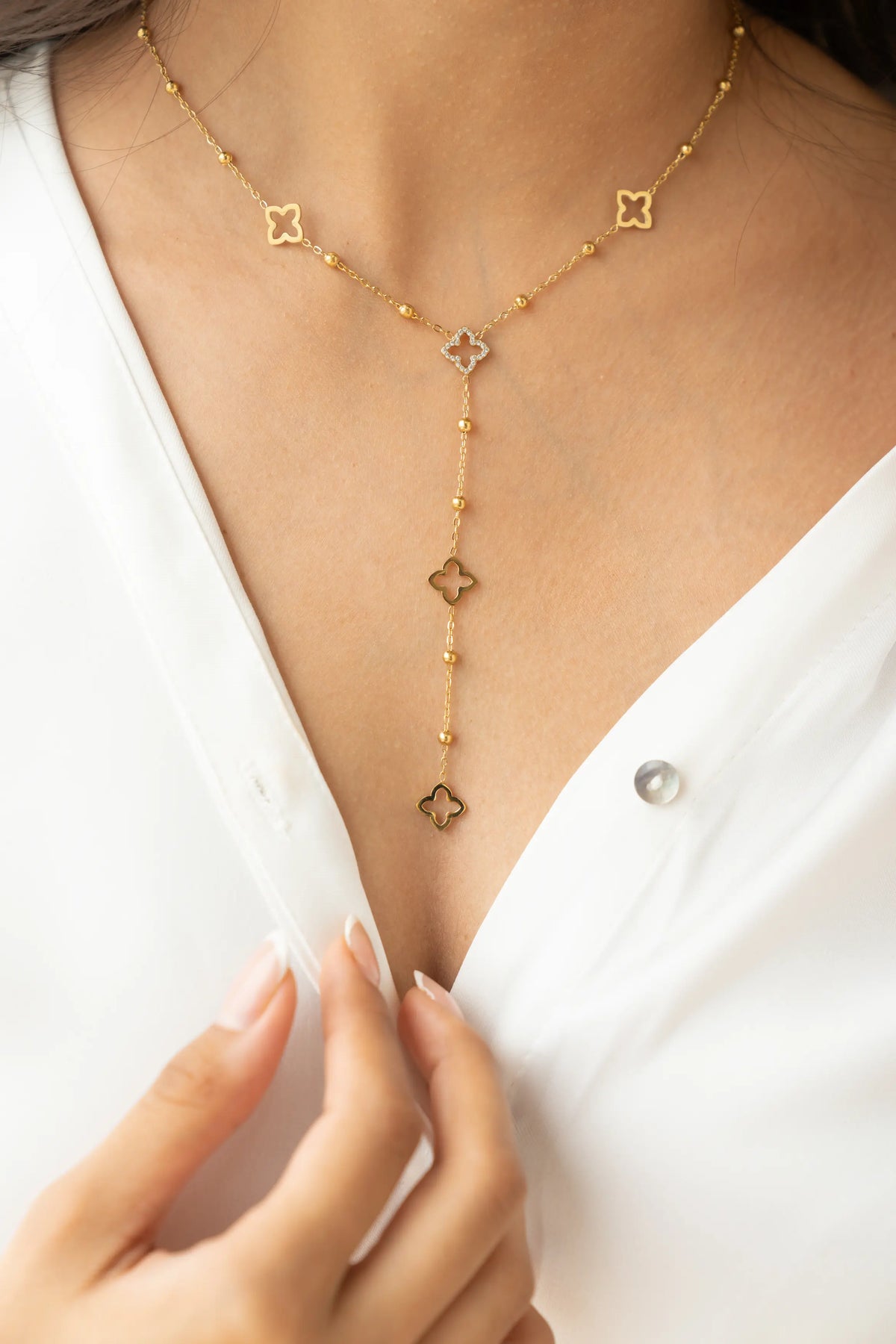 Clover Lariat Necklace