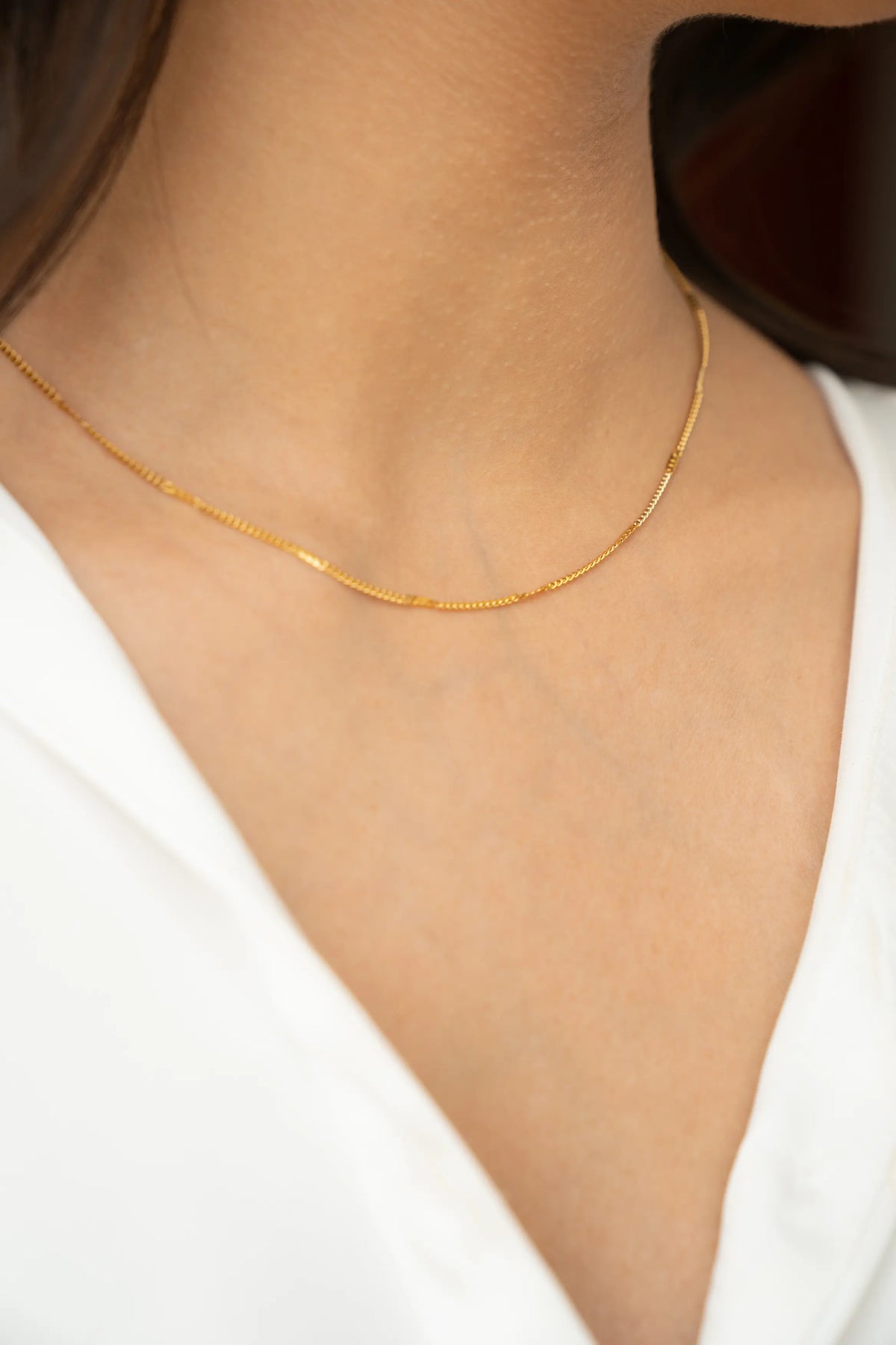 Ultra Fine Gold Chain Necklace
