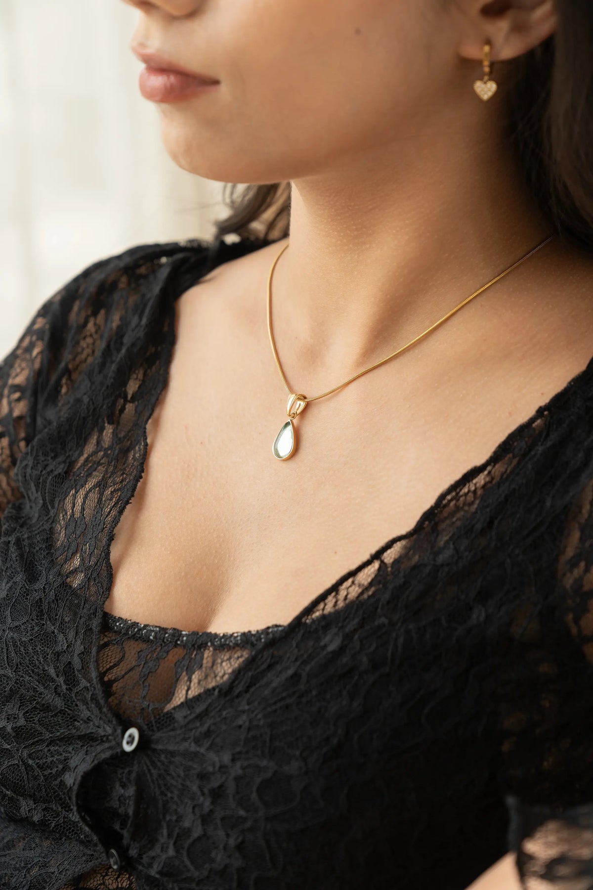 Green Teardrop Necklace