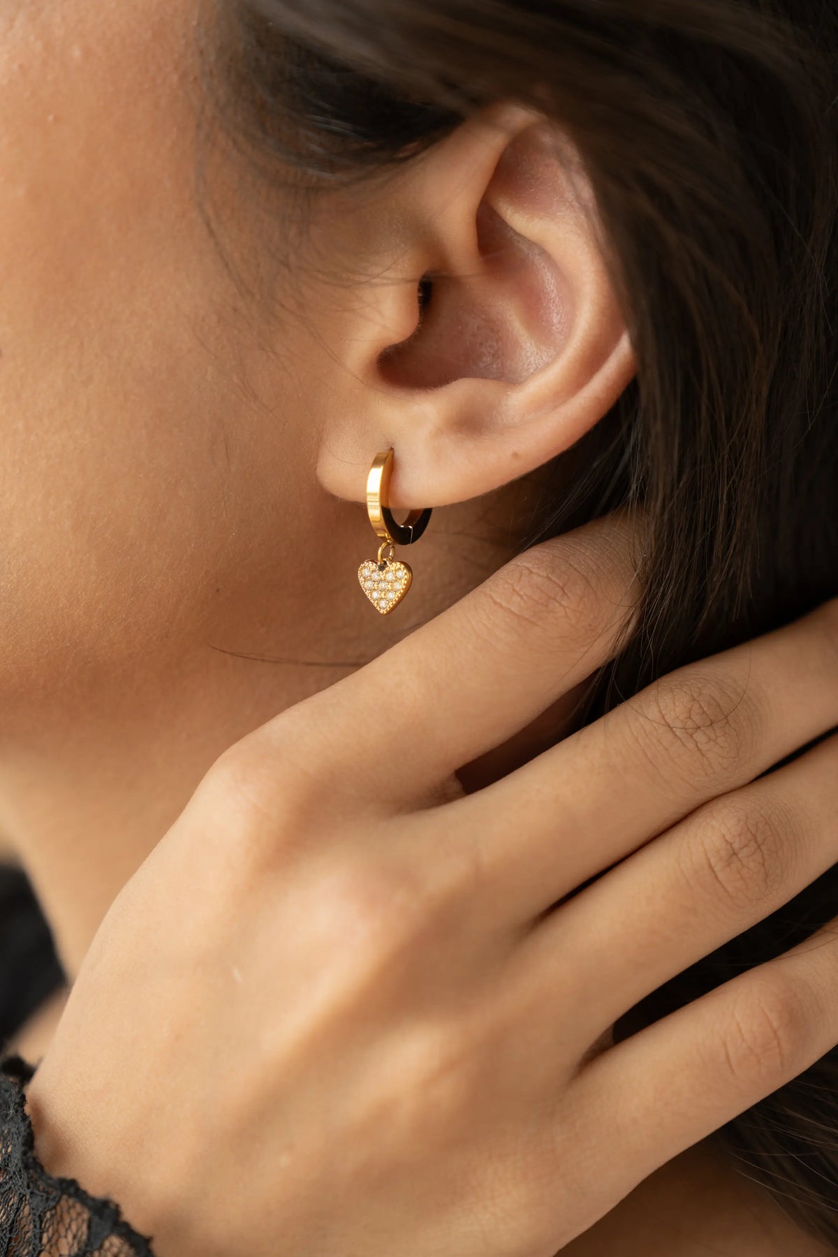 Heart Huggie Earrings