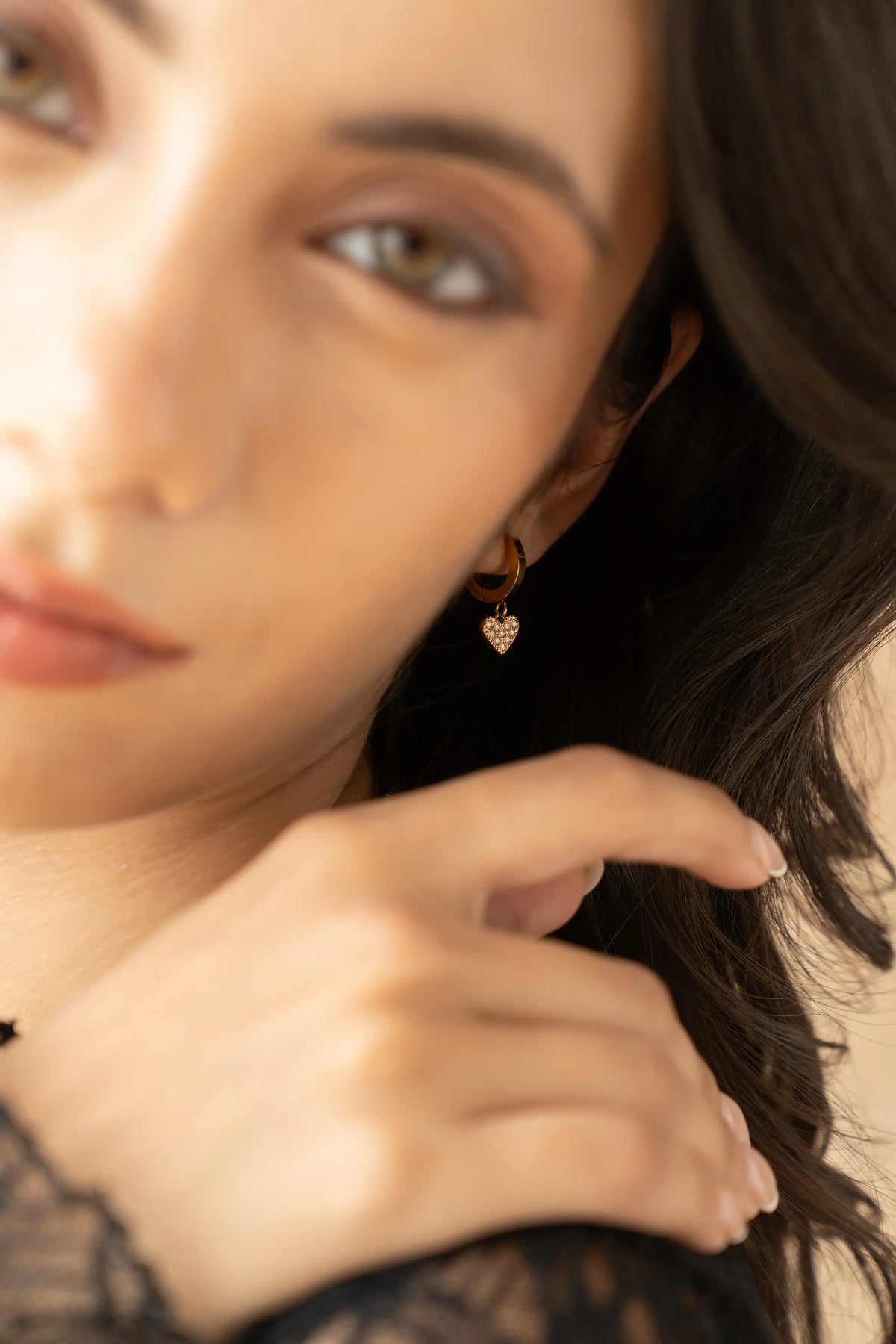 Heart Huggie Earrings