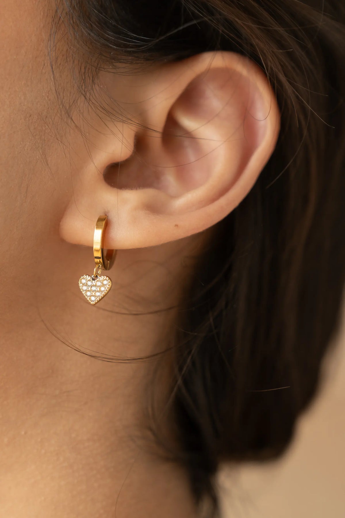 Heart Huggie Earrings