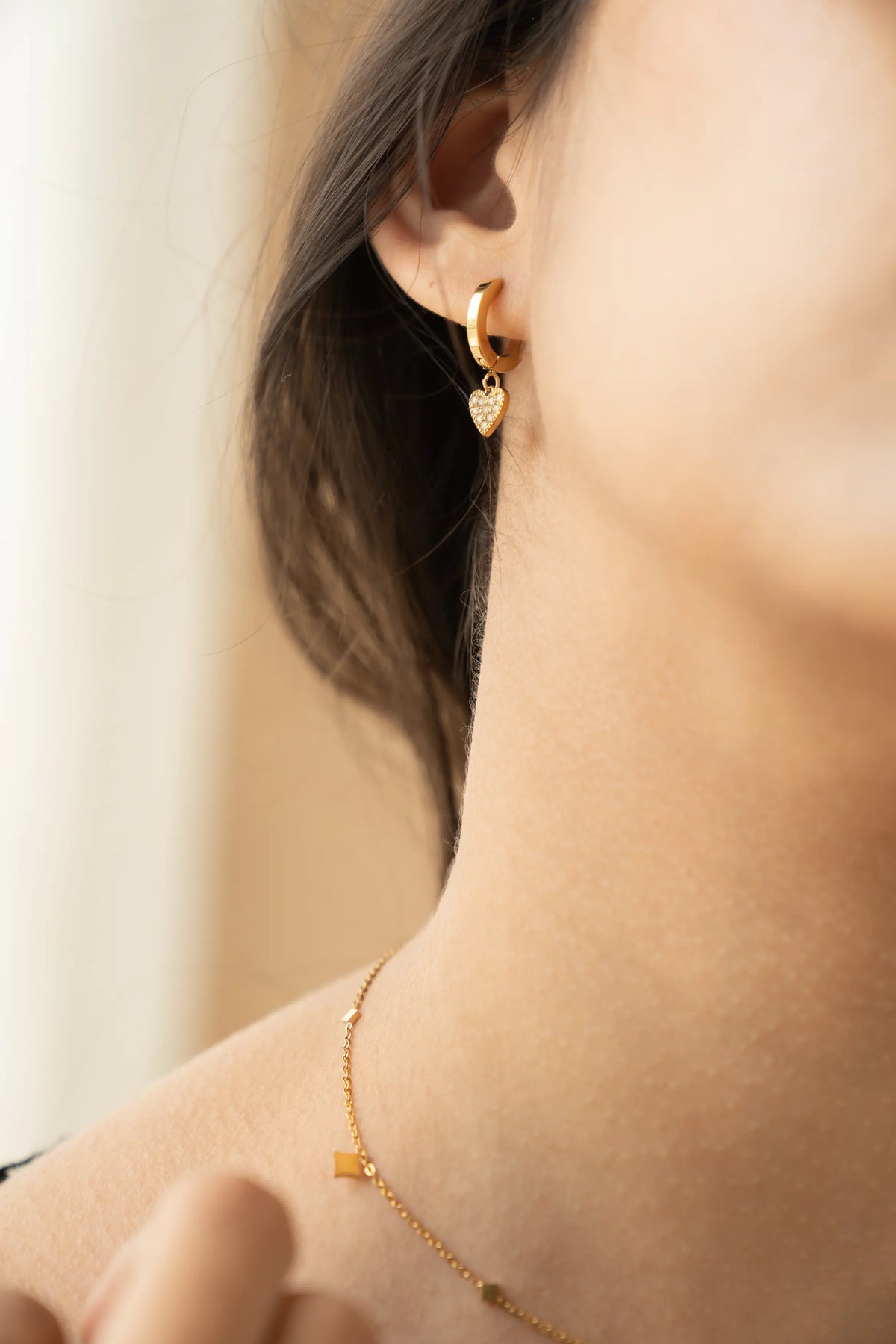 Heart Huggie Earrings