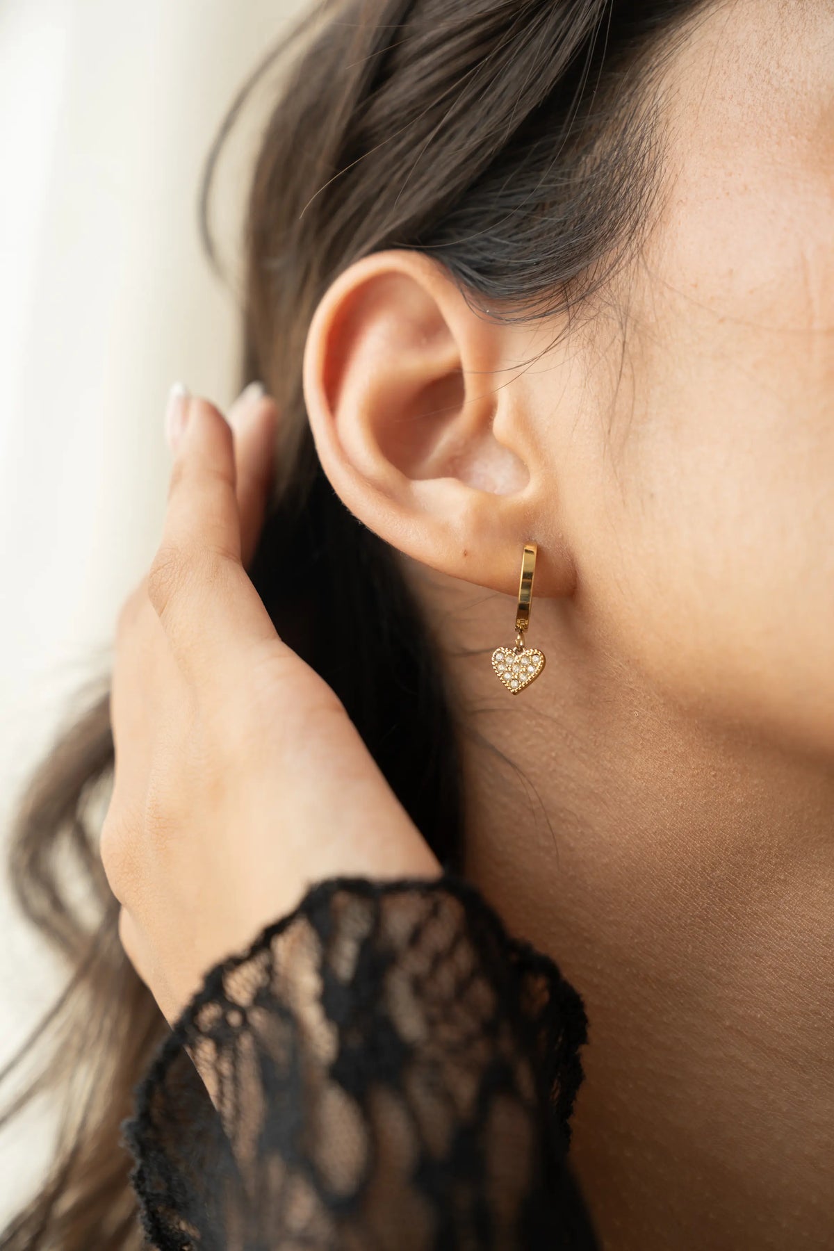 Heart Huggie Earrings