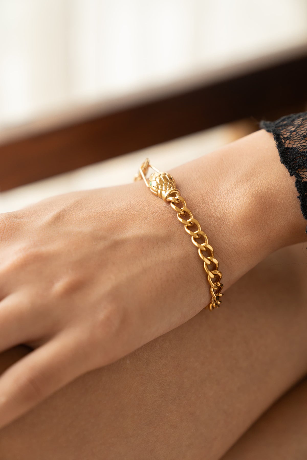 Snake Safety Pin Bracelet