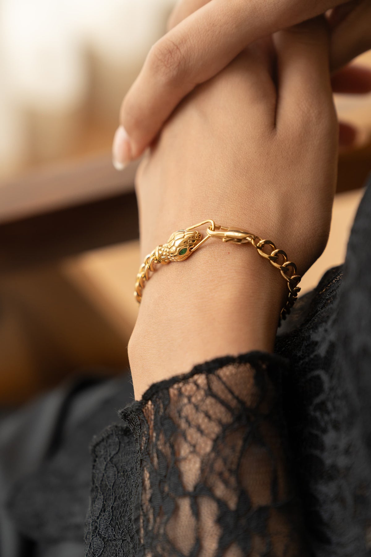 Snake Safety Pin Bracelet