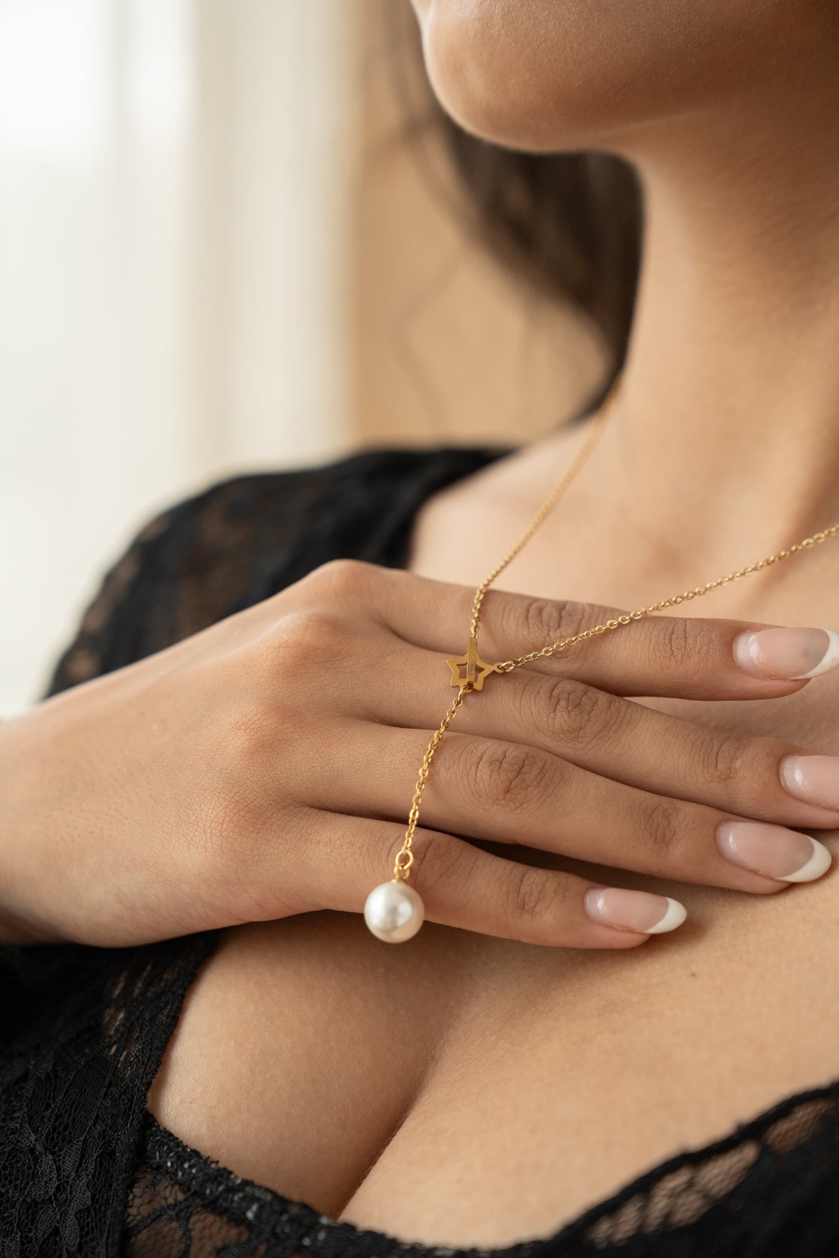 Dainty Pearl Y Necklace