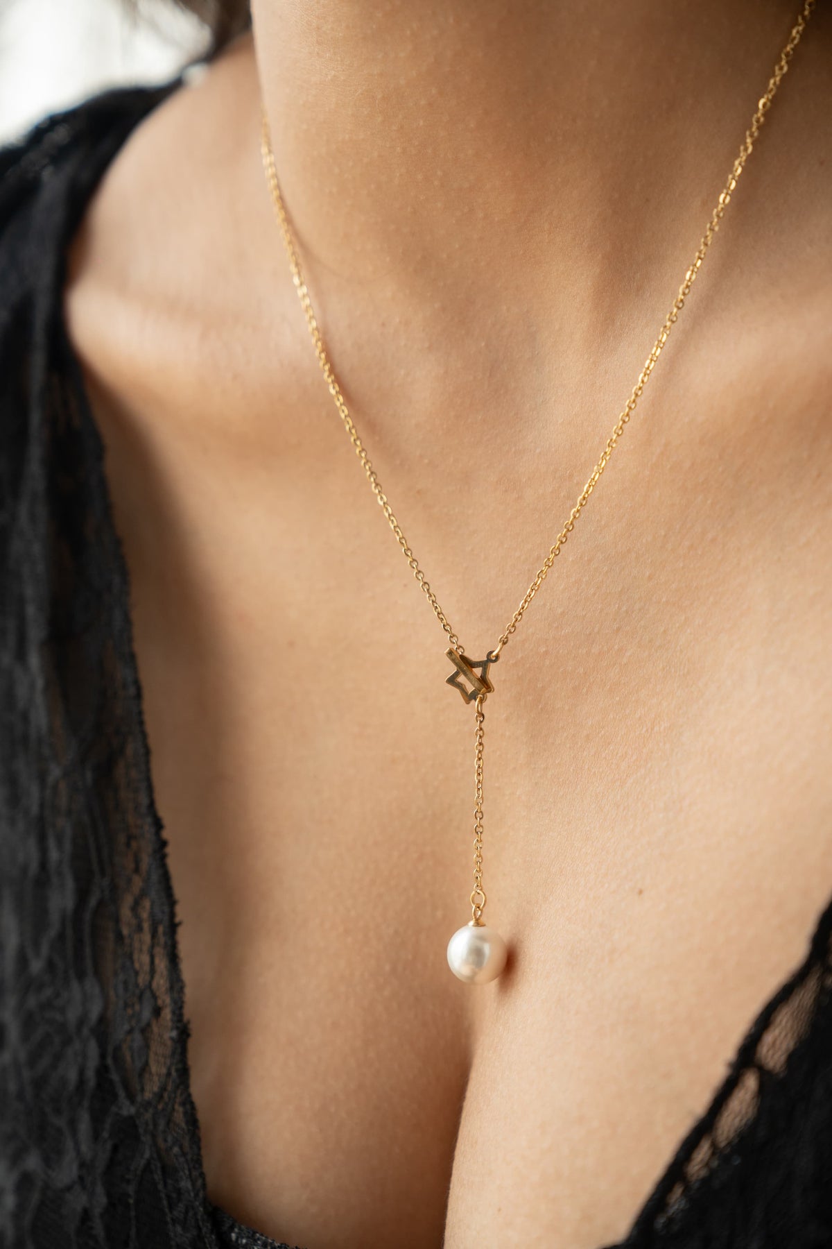 Dainty Pearl Y Necklace