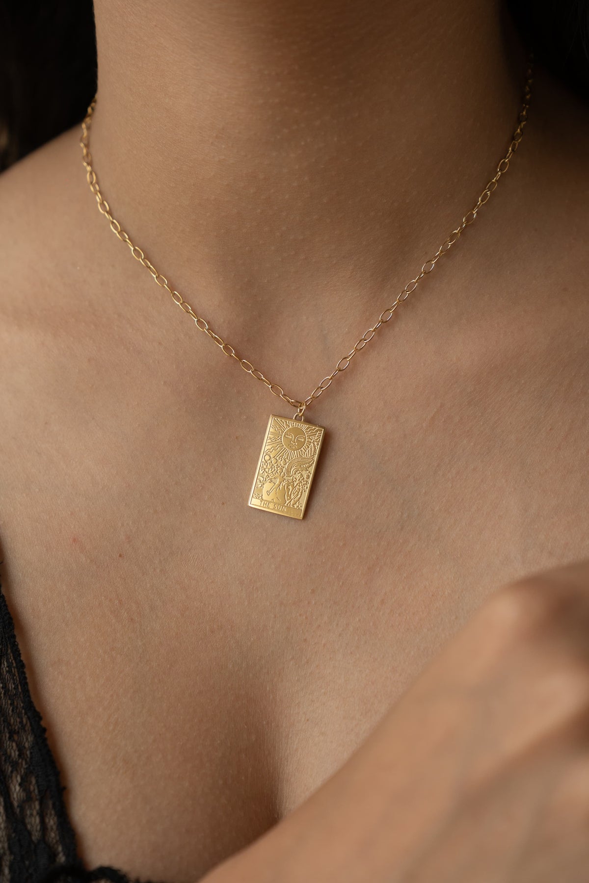 Sun Tarot Card Necklace
