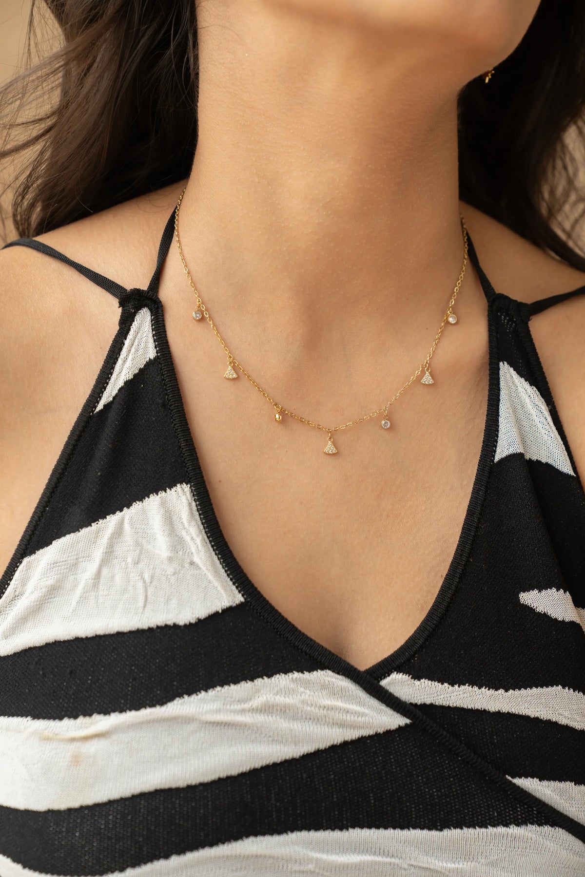 Tiny Crystal Charm Necklace