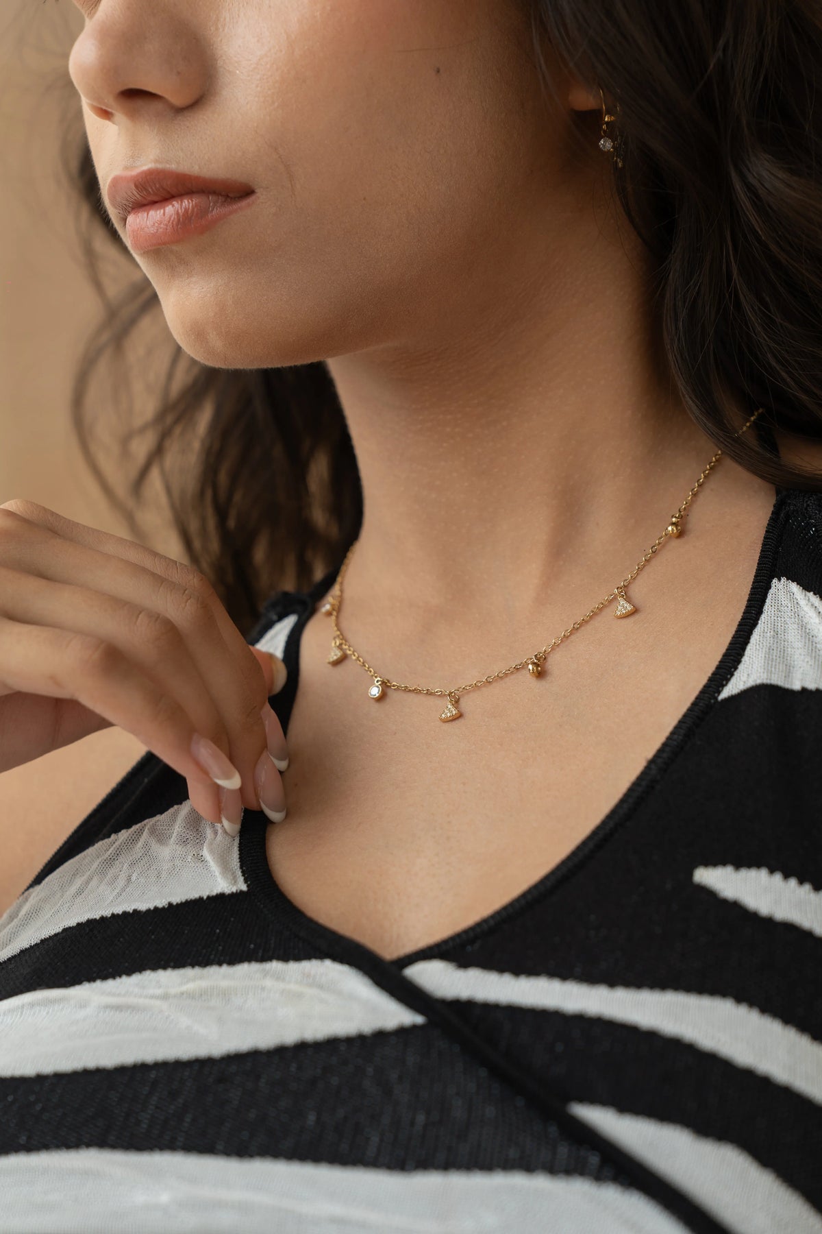 Tiny Crystal Charm Necklace