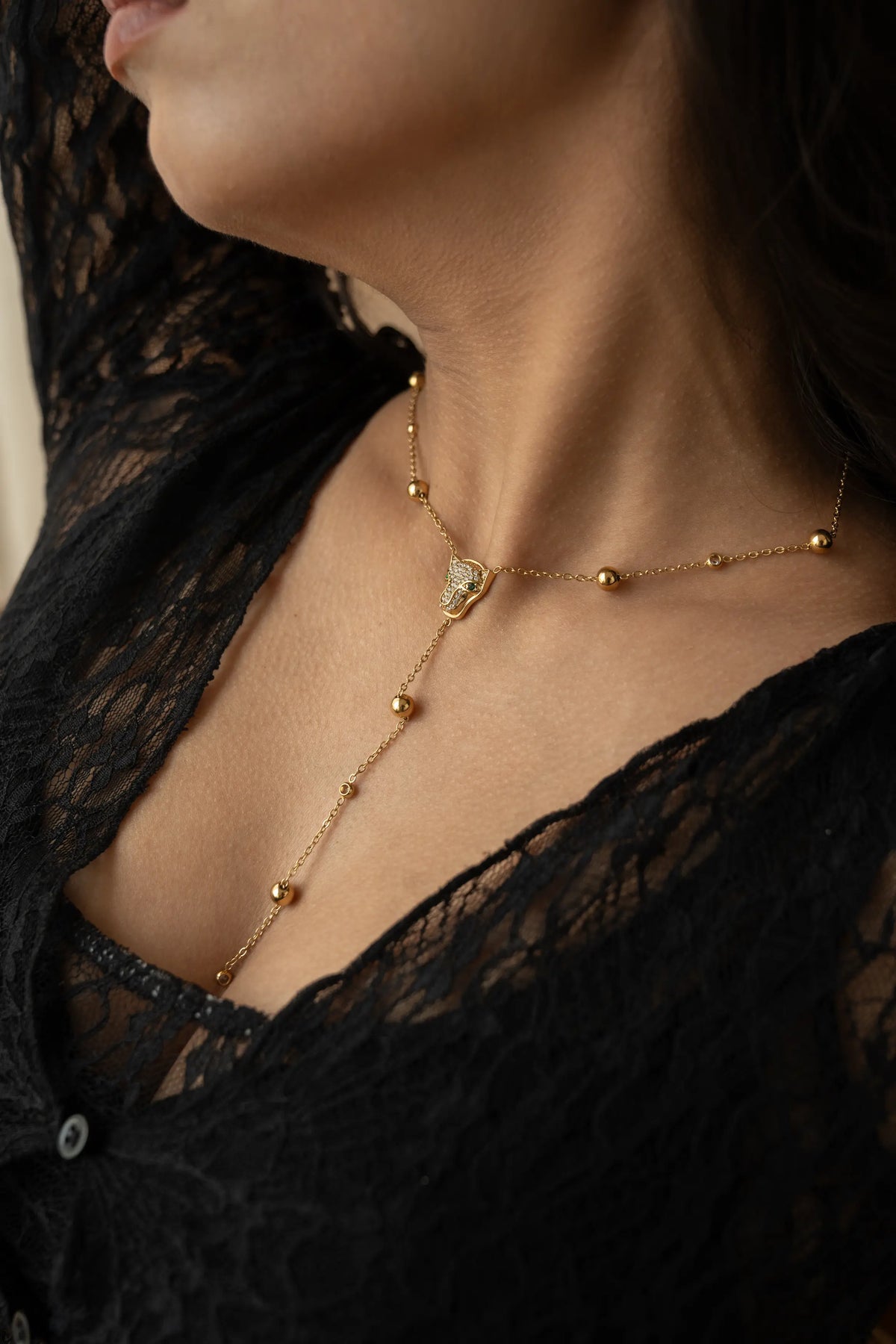 Panther Lariat Necklace