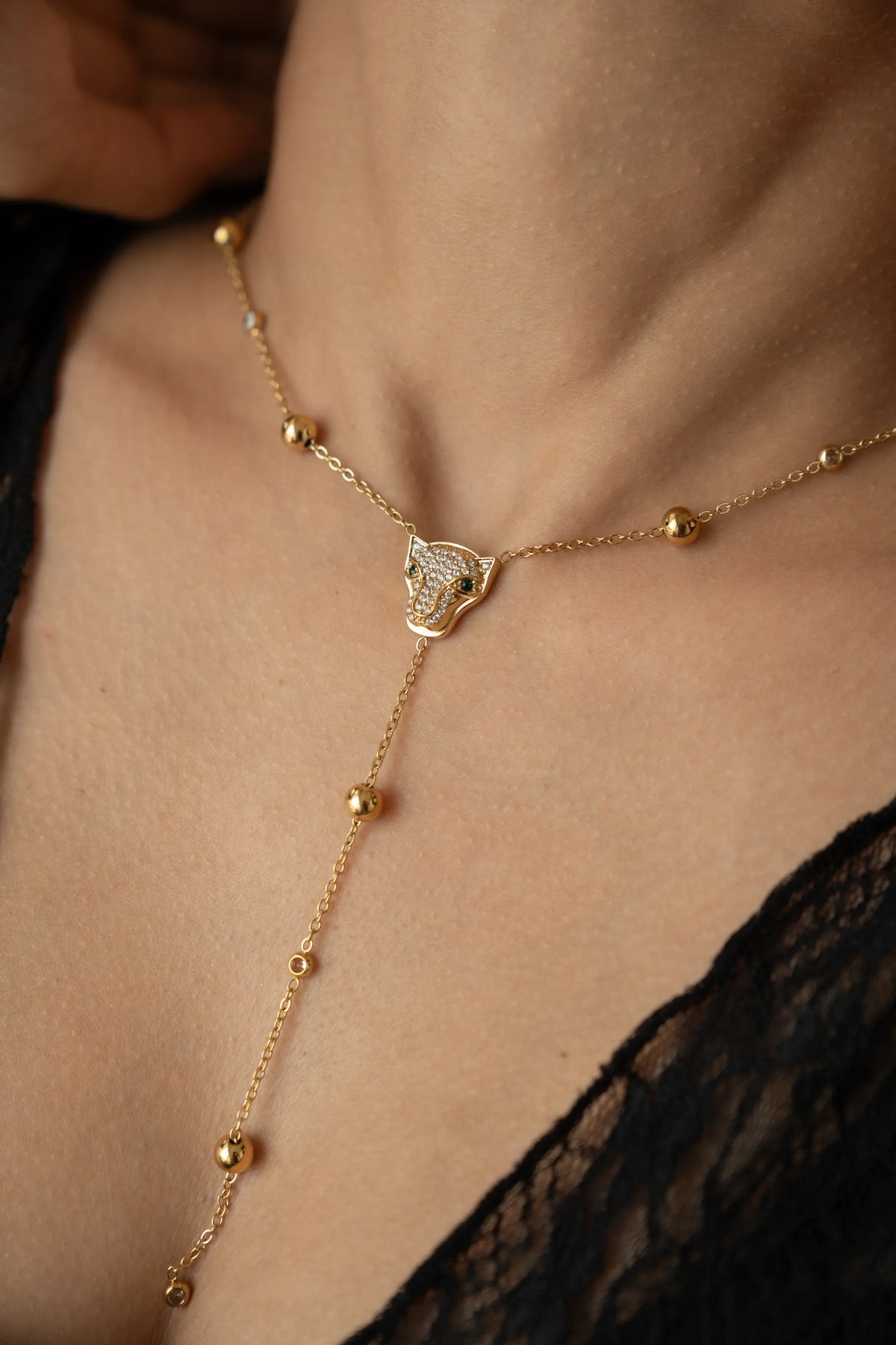 Panther Lariat Necklace