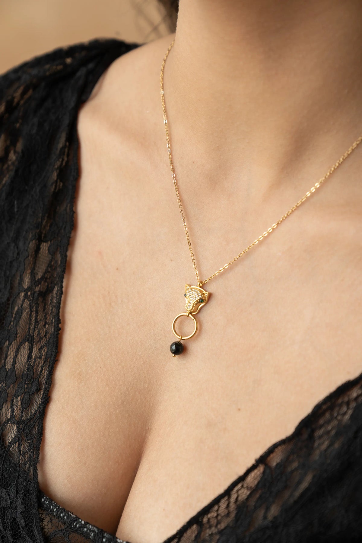 Gold Panther Pendant