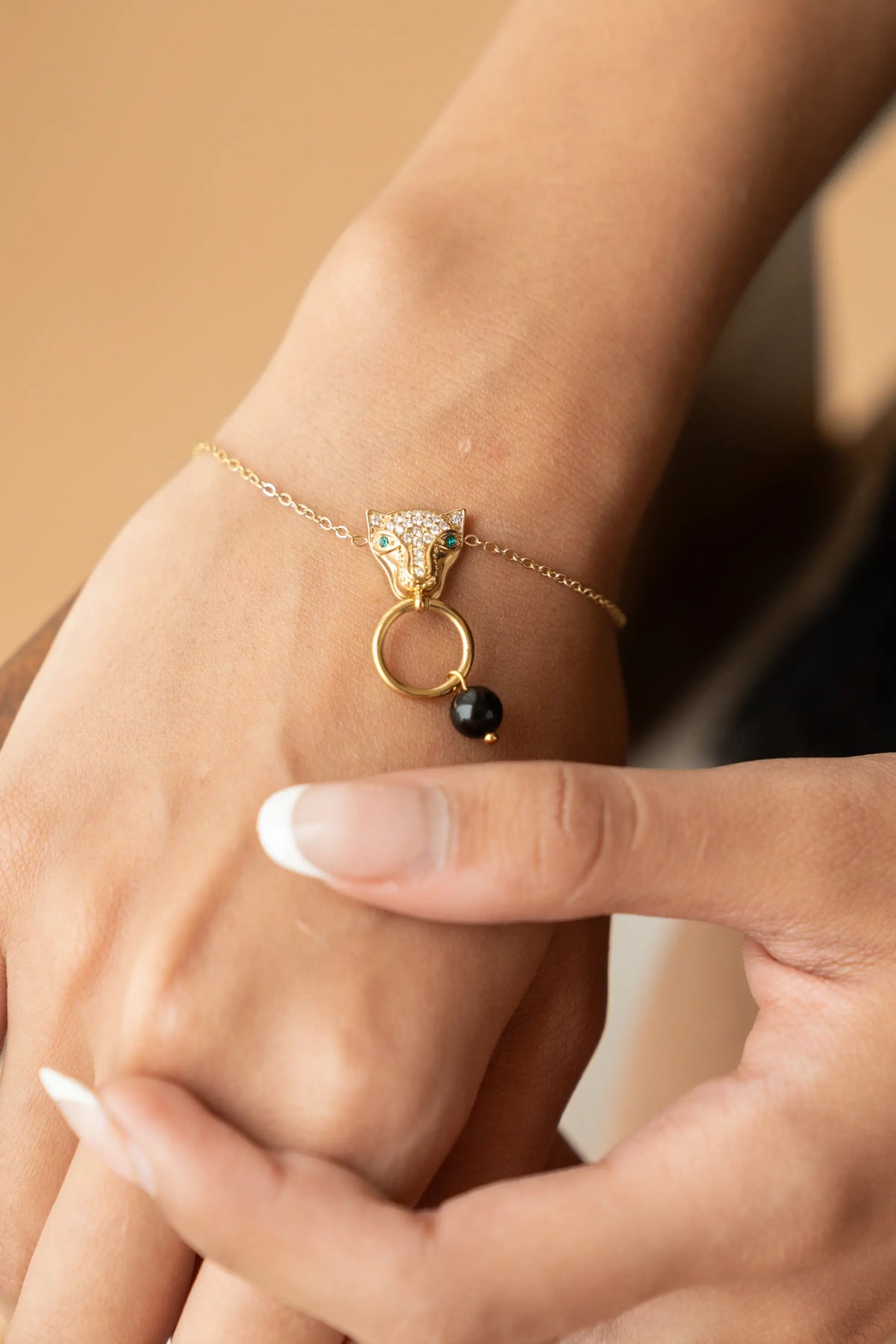 Gold Panther Charm Bracelet